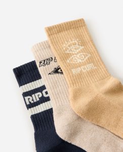 Icons Of Surf Sock 3-Pk Almond