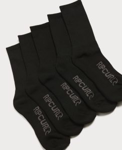 School Crew Sock 5-Pk Black