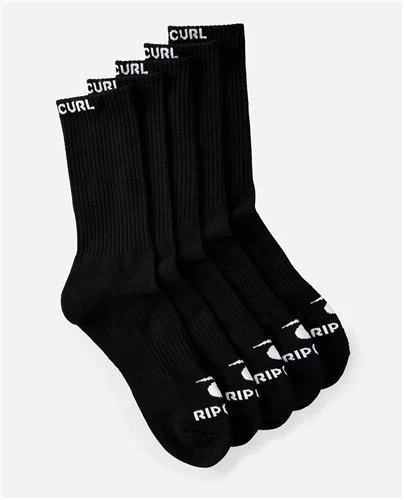 Brand Crew Sock 5-Pk Black